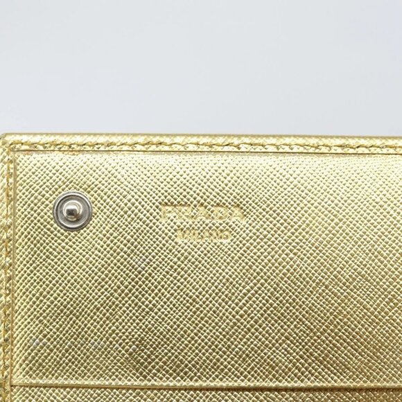 PRADA Long Wallet Safiano leather Gold Auth 142948 - Picture 12 of 16